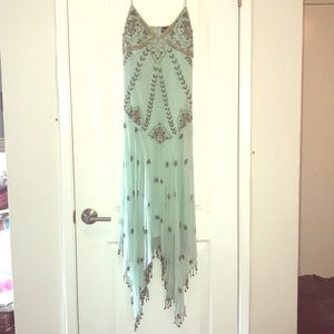 Blue multicolored beaded dress